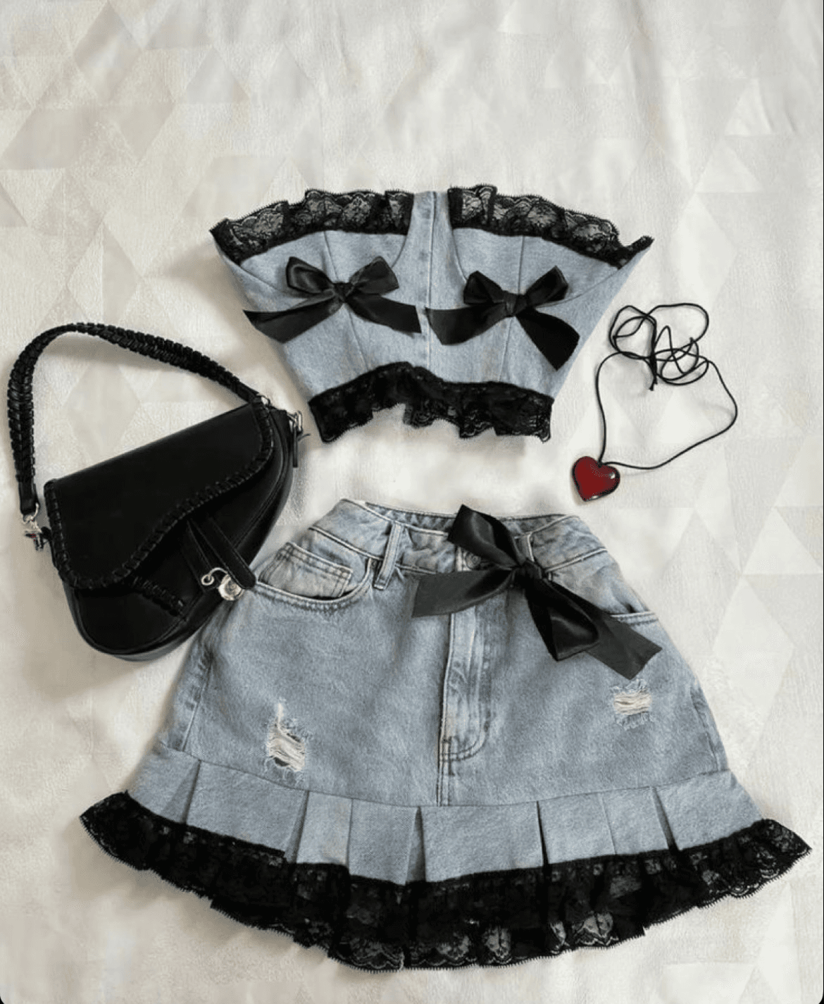 Ensemble Top & Jupe en Denim